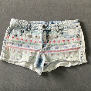 Mossimo Supply Co. Women's Light Blue Embroidered Denim Shorts